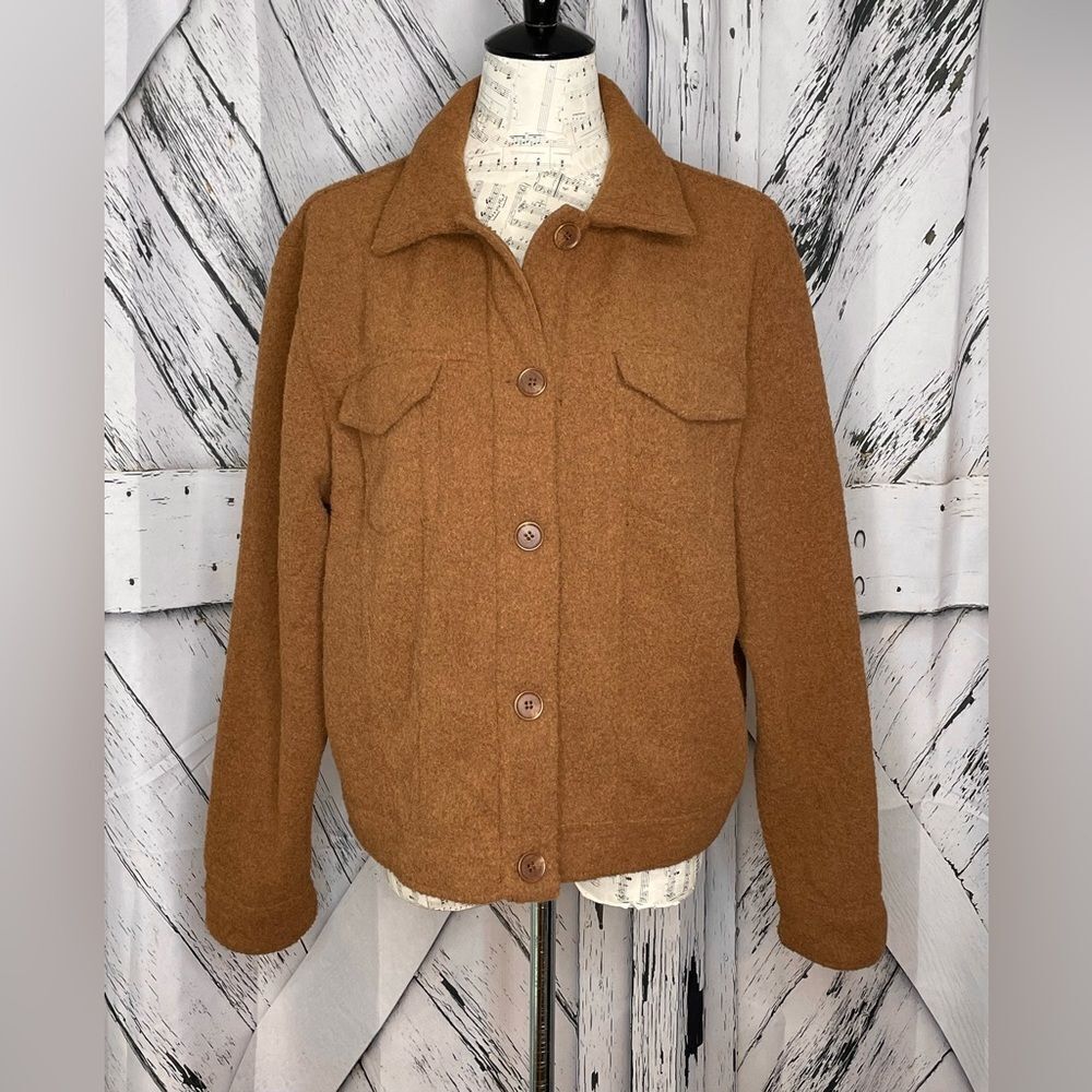 NWOT Joie Button Up Shacket with Pockets Size XL Brown